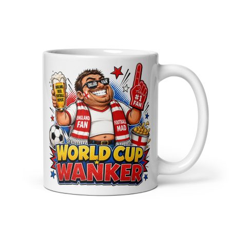 Funny England Football Fan Mug | 11oz White Ceramic | Rude Match Day Humour Gift