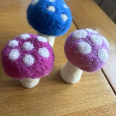 Felted mushroom ornament