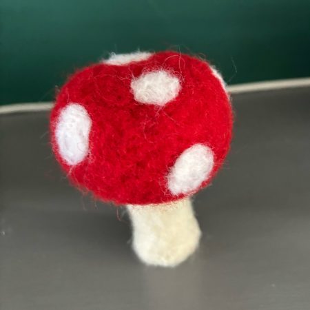 Felted mushroom ornament