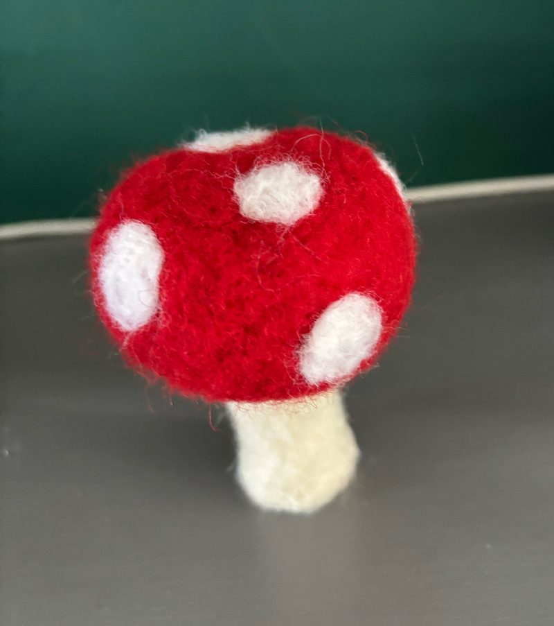 Felted mushroom ornament