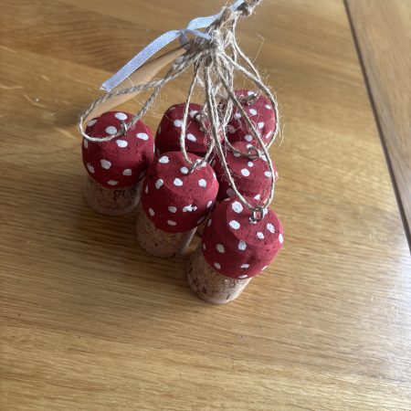 Cork mushroom decorations