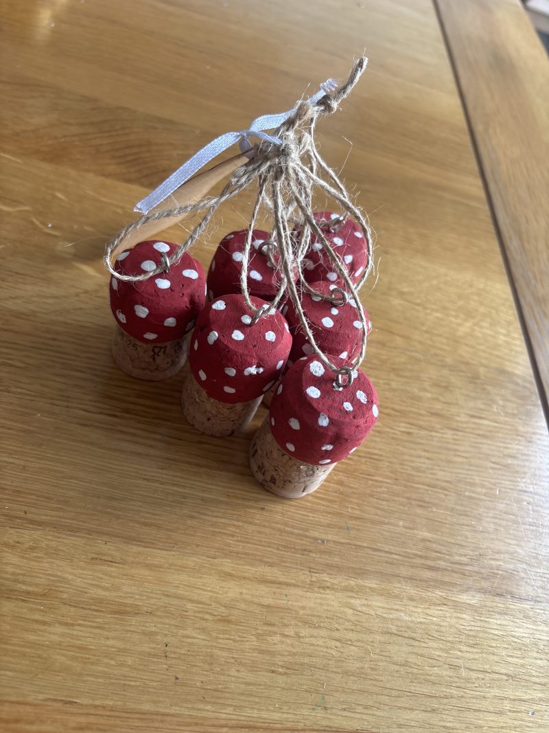 Cork mushroom decorations
