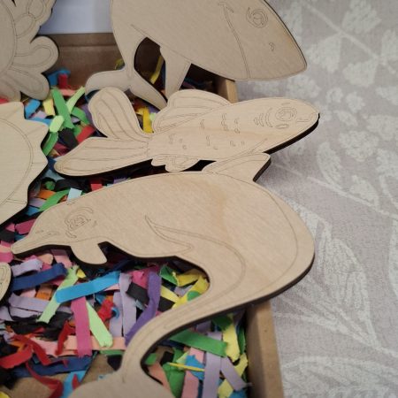 Paint your Own Sea Animals, Wooden Figures, Complete Set including Brushes and Paints