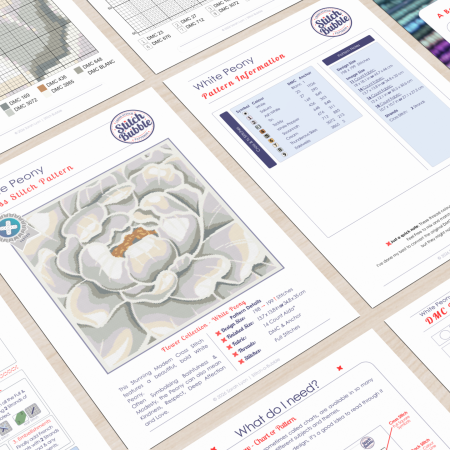 White Peony ~ Modern Cross Stitch Pattern PDF