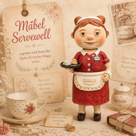 OOAK Handmade Office Worker Art Doll – Quiet Everyday Magic Series