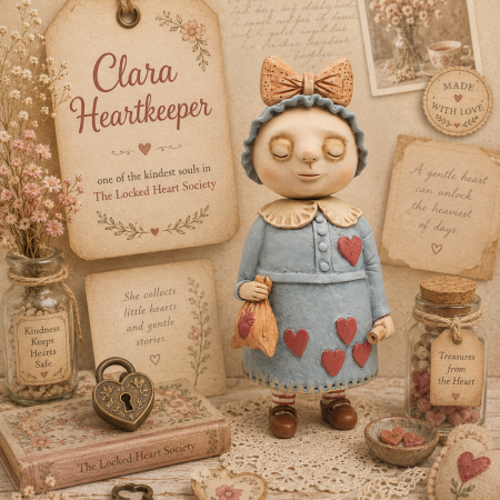OOAK Handmade Whimsical Art Doll – Folk Style Clay Character