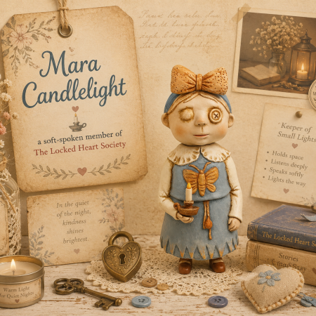 OOAK Handmade Gothic Art Doll – Whimsical Clay Folk Character