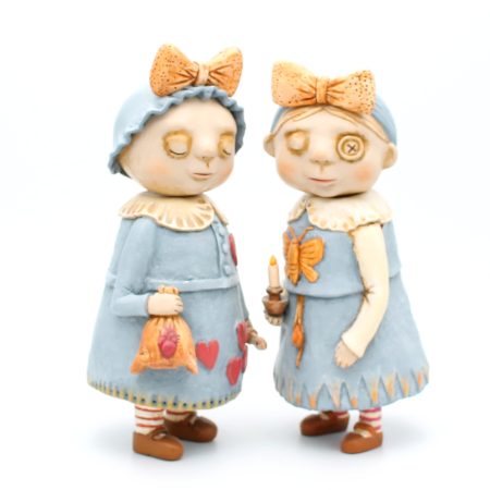 Handmade Art Dolls Clara Heartkeeper & Mara Candlelight, Set of Two