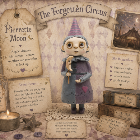 OOAK Handmade Pierrette Art Doll from The Forgotten Circus