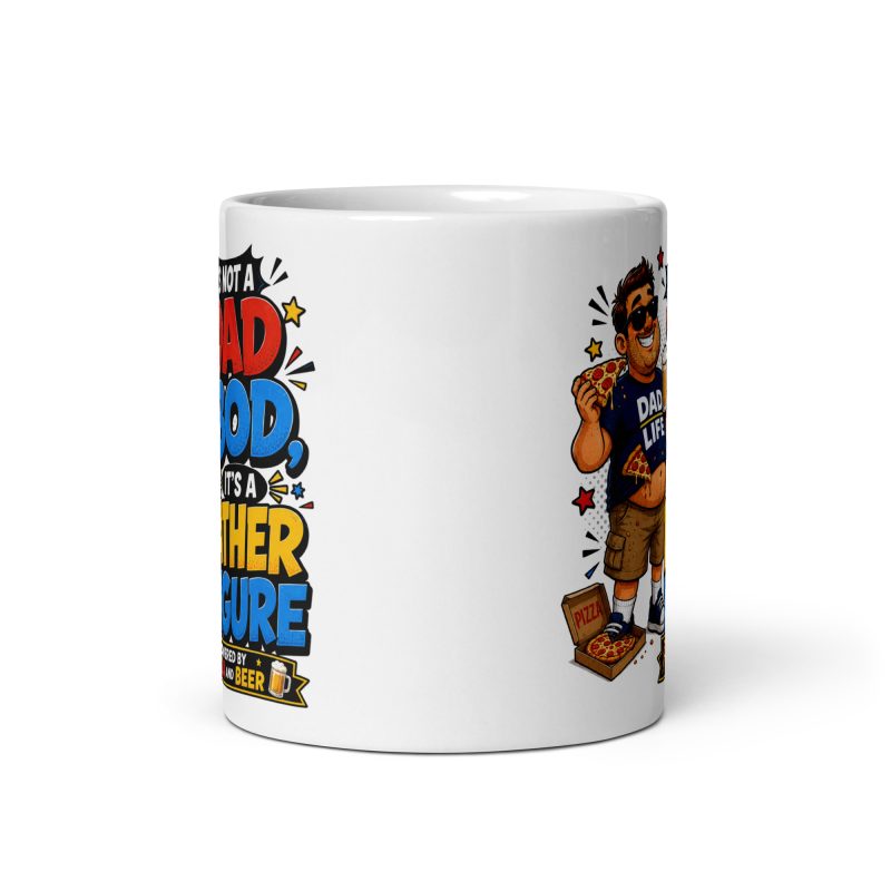 Funny Dad Bod Father Figure Mug – White Ceramic 11oz Novelty Dad Gift