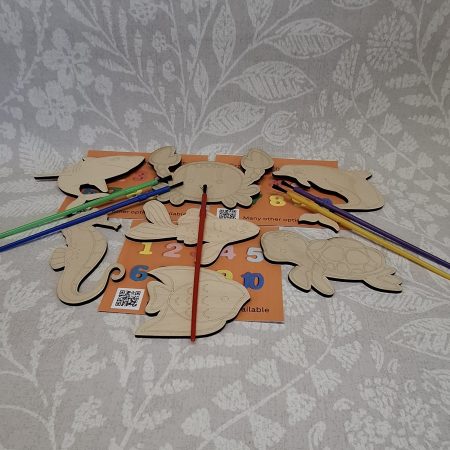 Individual Party Packs, Paint your Own Sea Animals, Wooden Figures,