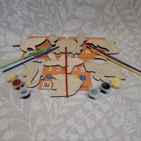 Individual Party Packs, Paint your Own Sea Animals, Wooden Figures,