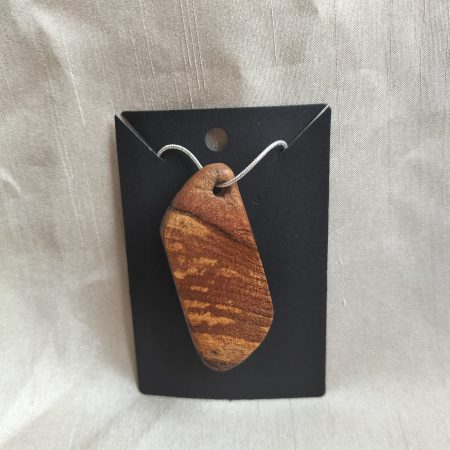 Elm burl on a sterling silver pendant