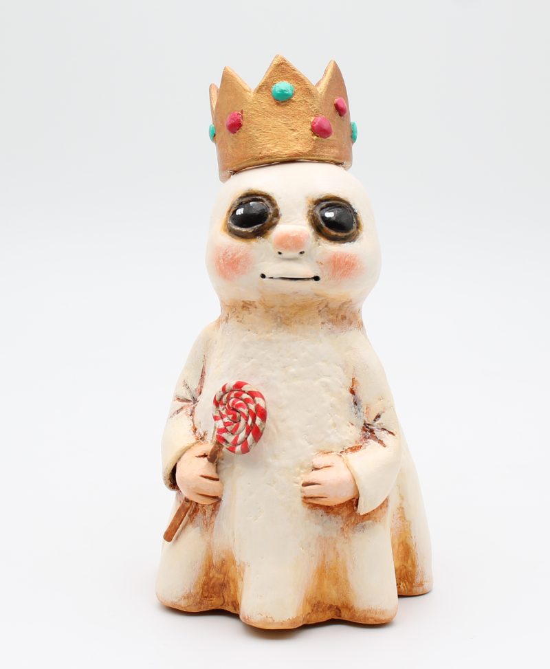 Handmade Paper Clay Sweetheart Ghost No. 3 Halloween Figure