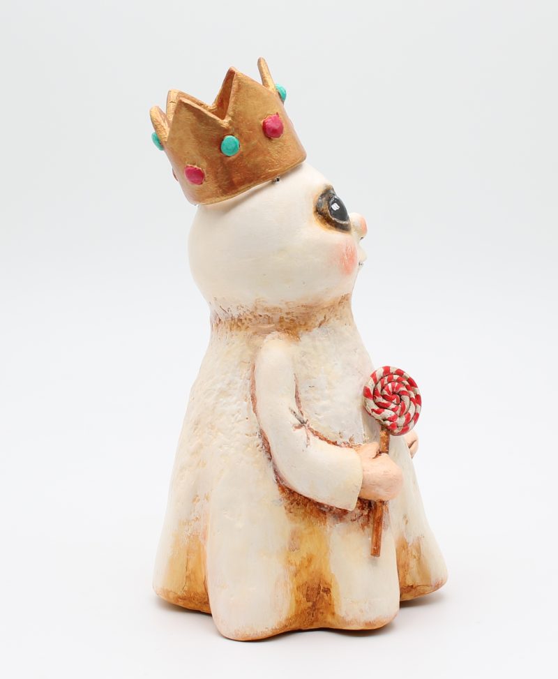 Handmade Paper Clay Sweetheart Ghost No. 3 Halloween Figure