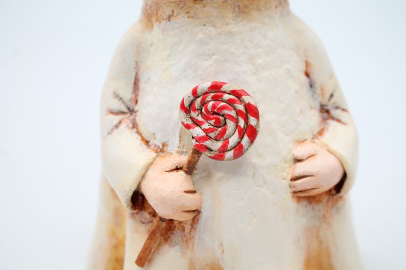 Handmade Paper Clay Sweetheart Ghost No. 3 Halloween Figure