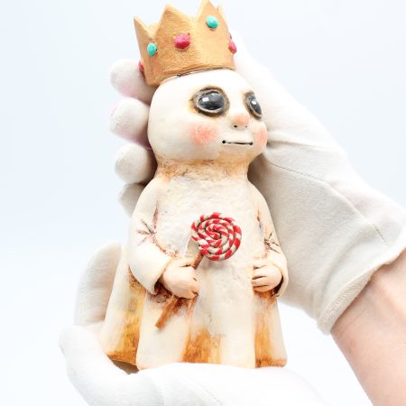 Handmade Paper Clay Sweetheart Ghost No. 3 Halloween Figure