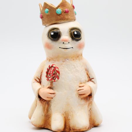 Handmade Paper Clay Sweetheart Ghost No. 5 Halloween Figure