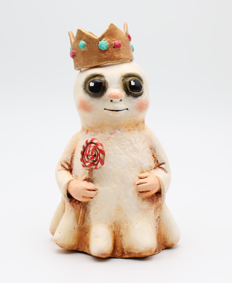 Handmade Paper Clay Sweetheart Ghost No. 5 Halloween Figure