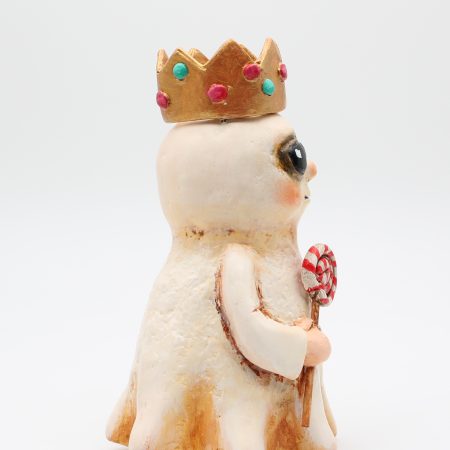 Handmade Sweetheart Ghost No. 2 Halloween Figure, Paper Clay, 17cm