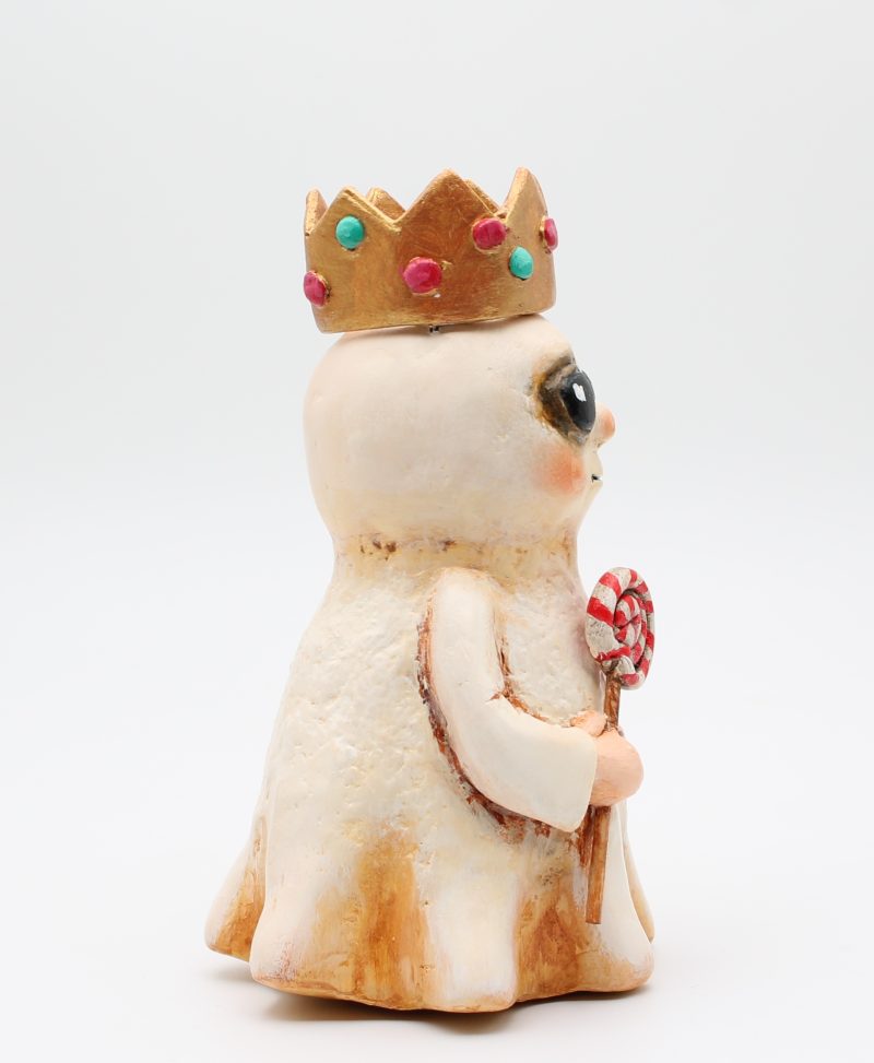 Handmade Sweetheart Ghost No. 2 Halloween Figure, Paper Clay, 17cm