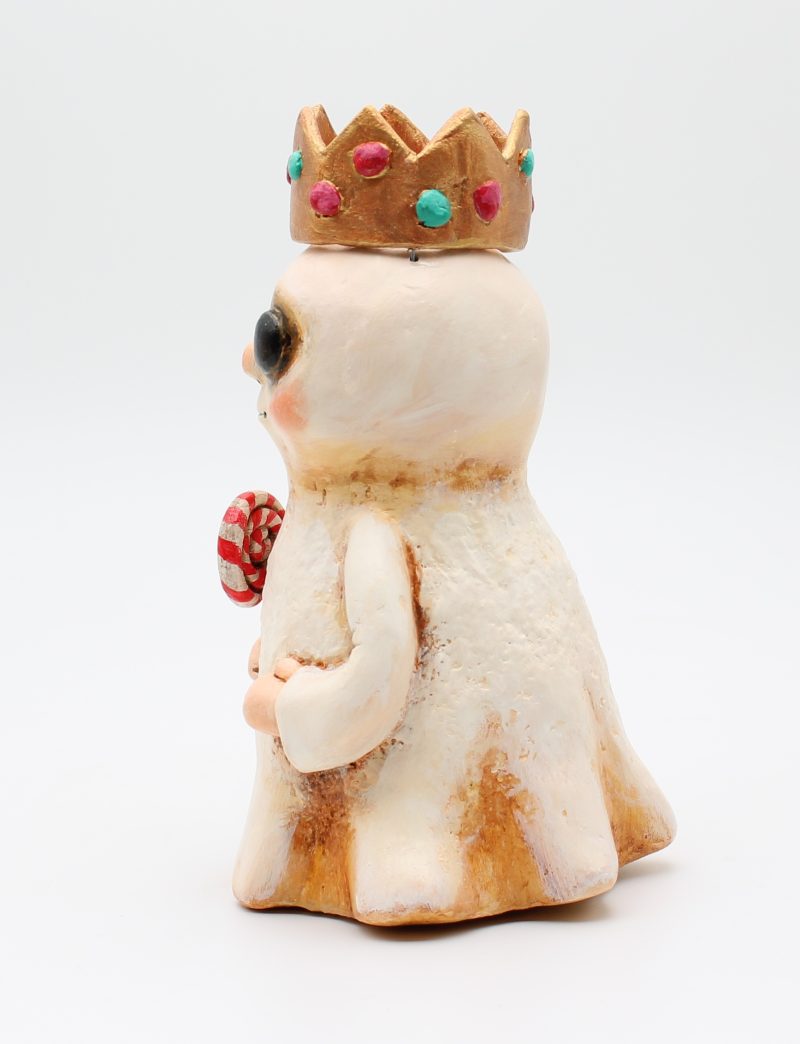 Handmade Sweetheart Ghost No. 2 Halloween Figure, Paper Clay, 17cm