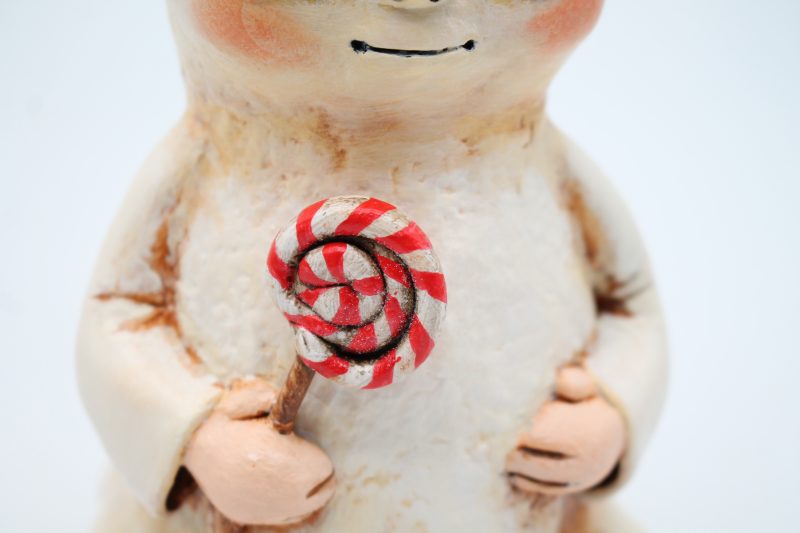 Handmade Sweetheart Ghost No. 2 Halloween Figure, Paper Clay, 17cm