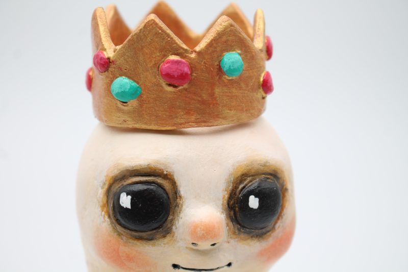 Handmade Sweetheart Ghost No. 2 Halloween Figure, Paper Clay, 17cm