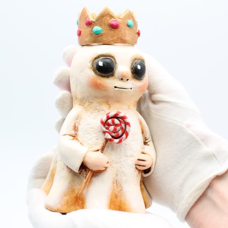 Handmade Sweetheart Ghost No. 2 Halloween Figure, Paper Clay, 17cm