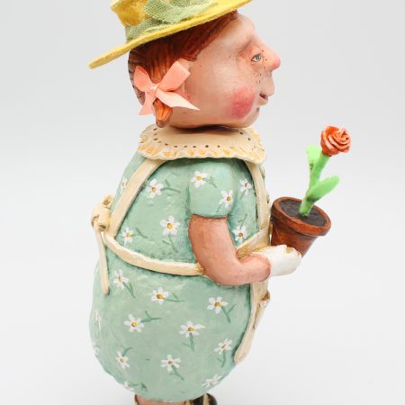Handmade Paper Clay Art Doll Rose the Gardener, 24cm Tall