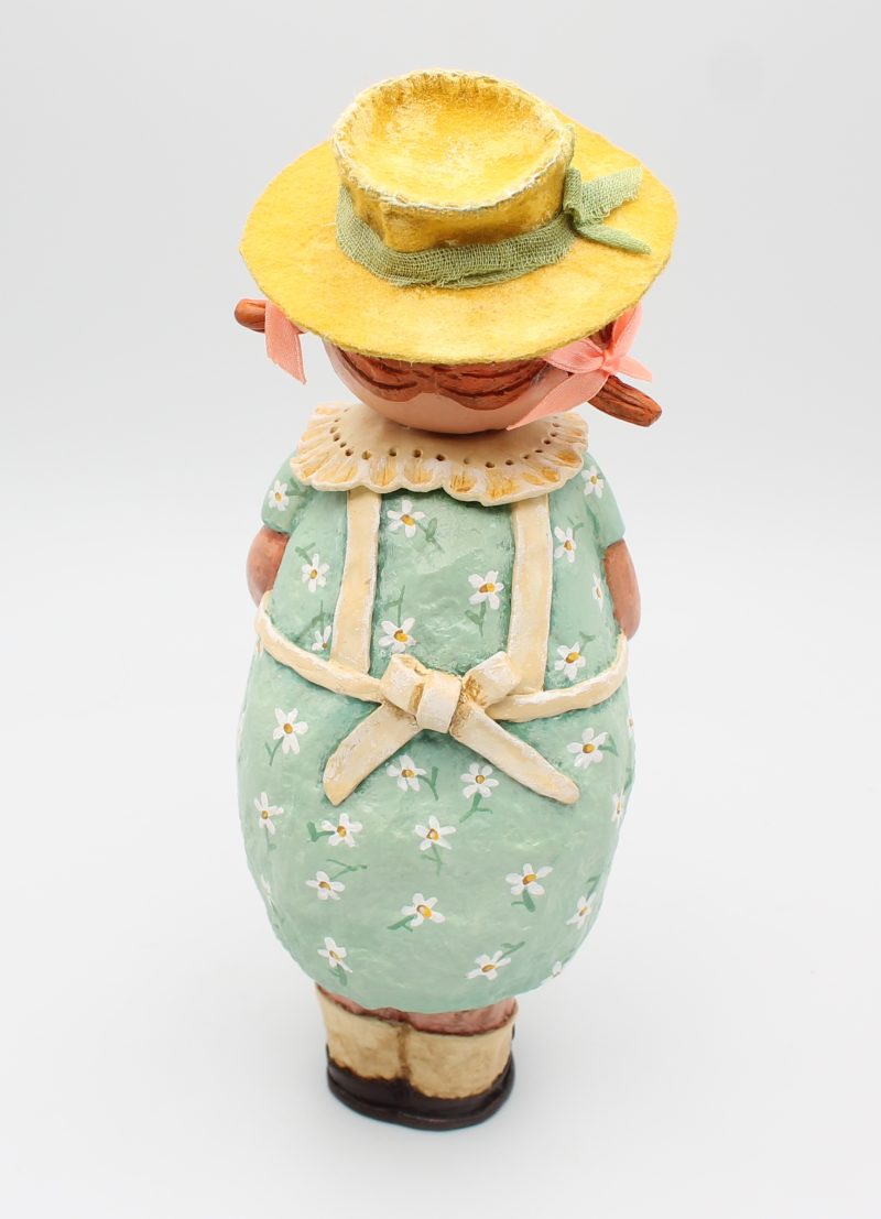 Handmade Paper Clay Art Doll Rose the Gardener, 24cm Tall
