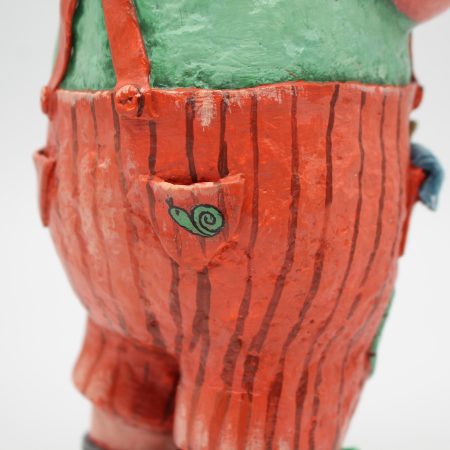 Handmade Paper Clay Art Doll Leo the Gardener, 24cm Tall