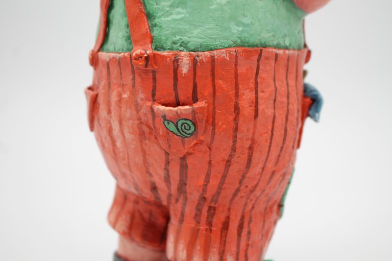 Handmade Paper Clay Art Doll Leo the Gardener, 24cm Tall