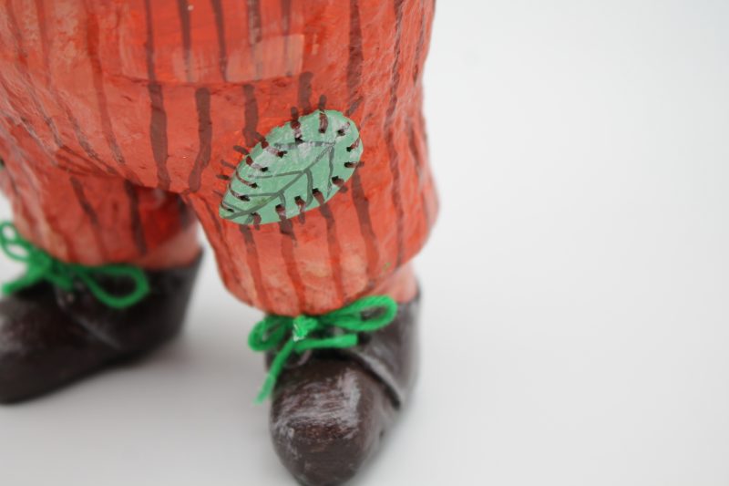 Handmade Paper Clay Art Doll Leo the Gardener, 24cm Tall