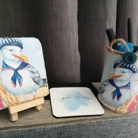 Desk tidy tin and Coaster set