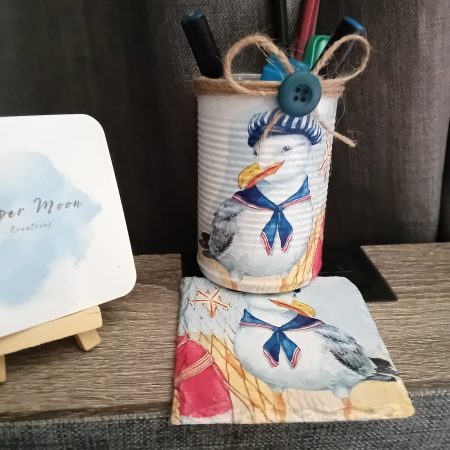 Desk tidy tin and Coaster set