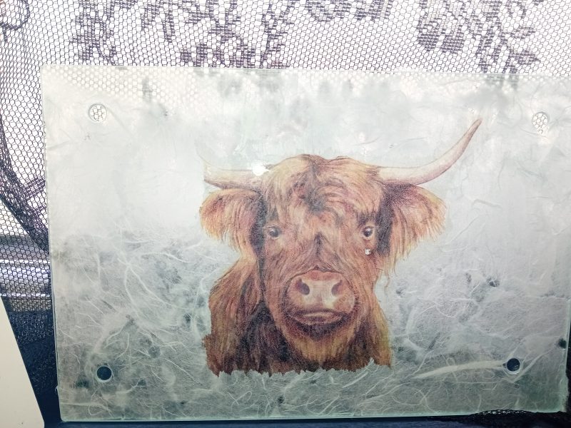 Reverse Decoupage glass chopping board