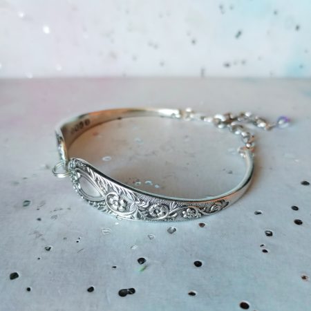 Unique silver plated vintage spoon bracelet.