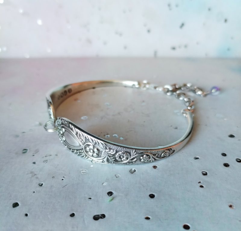 Unique silver plated vintage spoon bracelet.