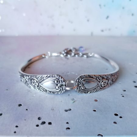 Unique silver plated vintage spoon bracelet.