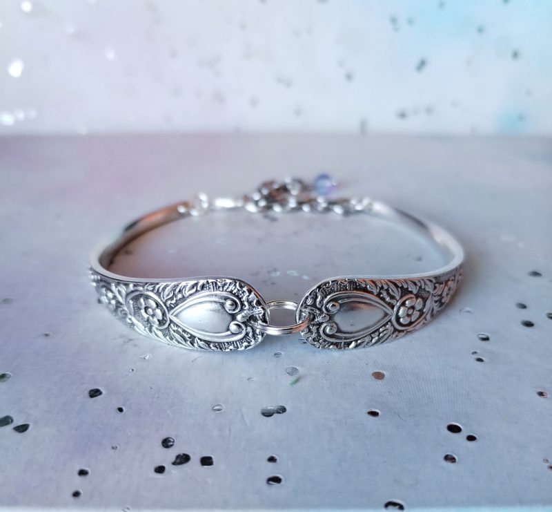 Unique silver plated vintage spoon bracelet.