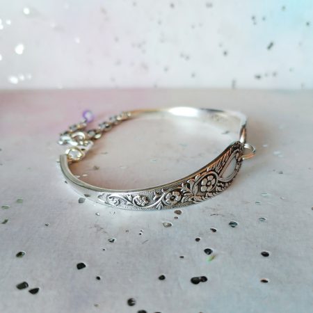 Unique silver plated vintage spoon bracelet.
