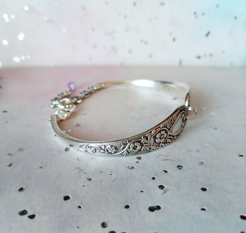 Unique silver plated vintage spoon bracelet.