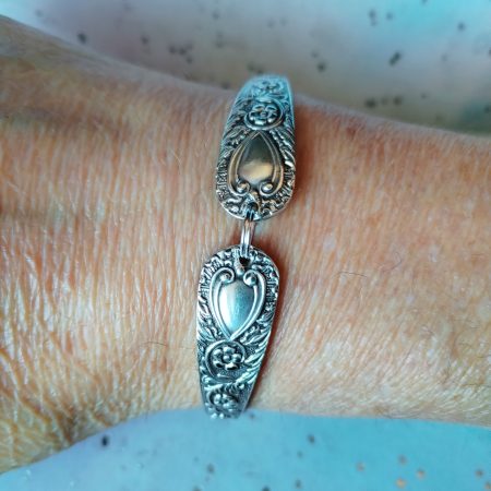 Unique silver plated vintage spoon bracelet.