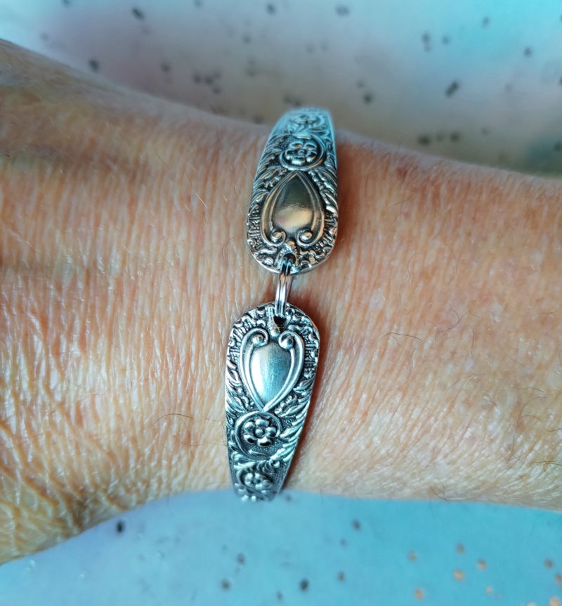 Unique silver plated vintage spoon bracelet.