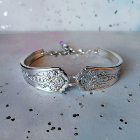 Silver plated vintage spoon handle bracelet.