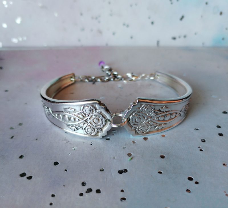 Silver plated vintage spoon handle bracelet.