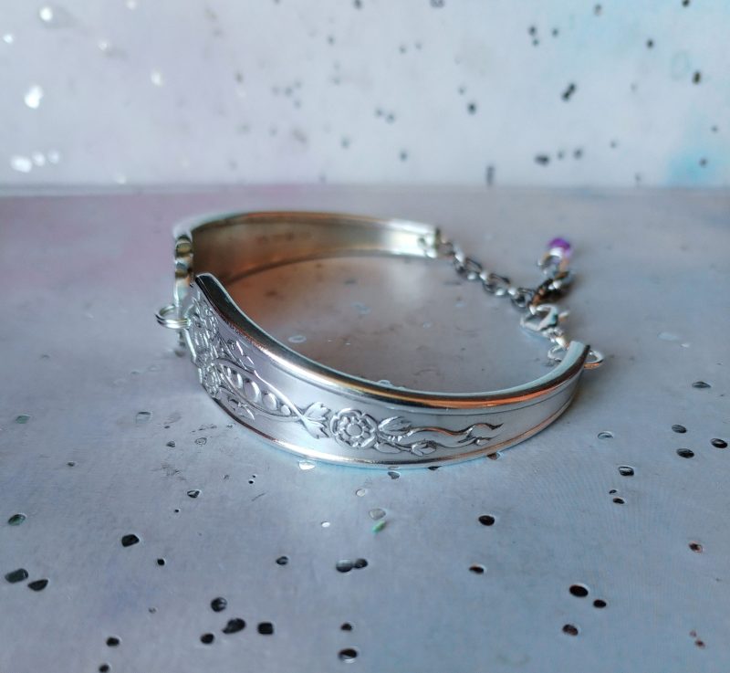 Silver plated vintage spoon handle bracelet.