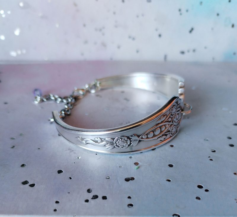 Silver plated vintage spoon handle bracelet.
