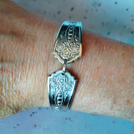 Silver plated vintage spoon handle bracelet.